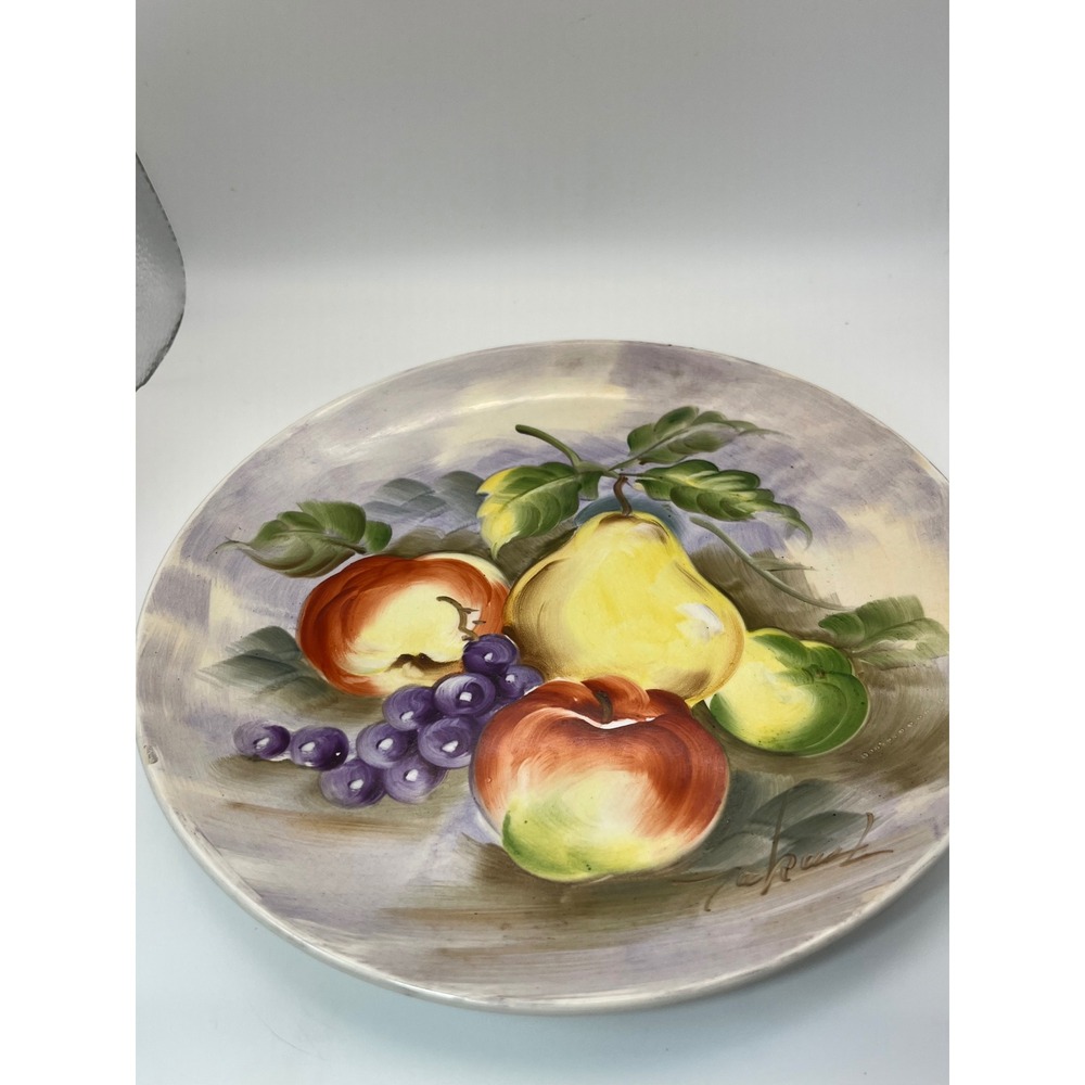 Vintage Hand-Painted Fruit Still Life Decorative Plate - Signed T. Rust - Japan